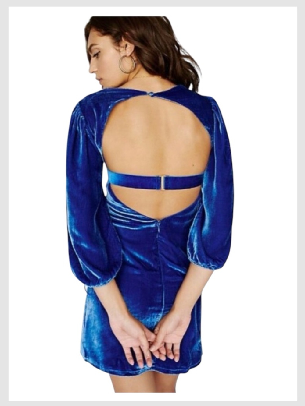 For Love & Lemons Nadine Mini Dress Royal Blue Cobalt Velvet Bustier M - Picture 8 of 8